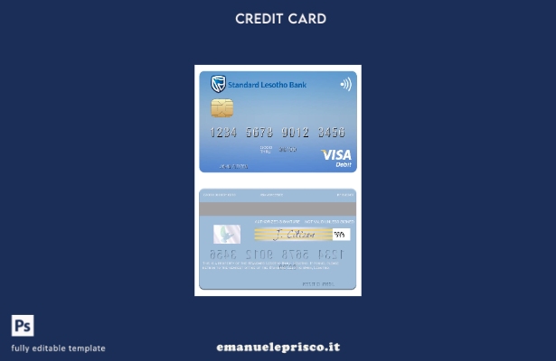 stile verificato Modello di carta di debito Visa Lesotho standard Lesotho Bank